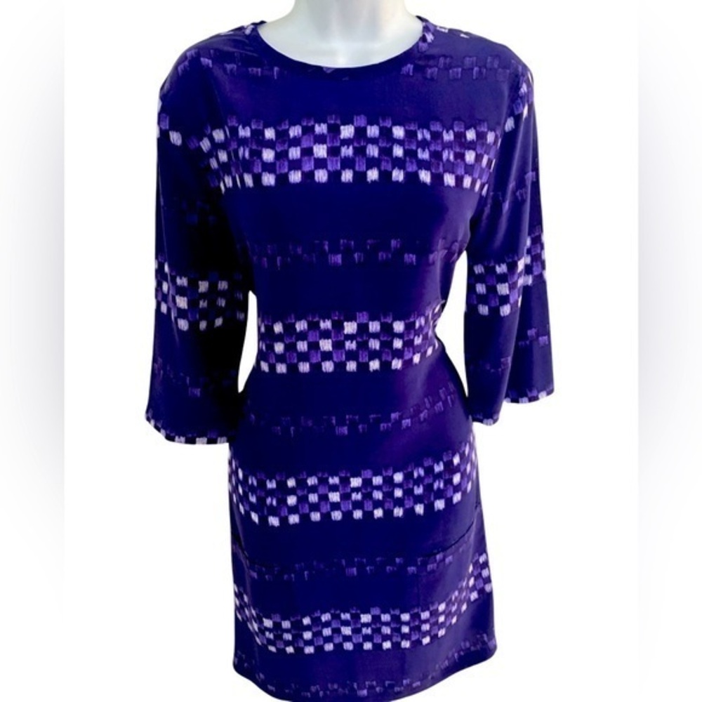 Equipment Silk Dress - S navy blue print , all silk , quarter sleeve ,  …